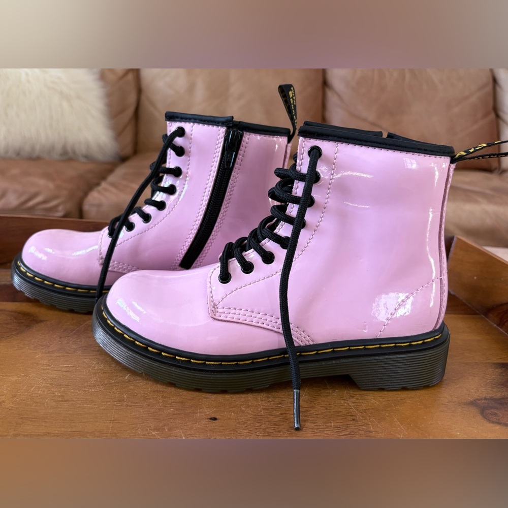DR. MARTENS Pink Combat Lace Up Boots